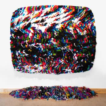 Scottie Burgess installation fiber art abstract sculpture tuft analog television