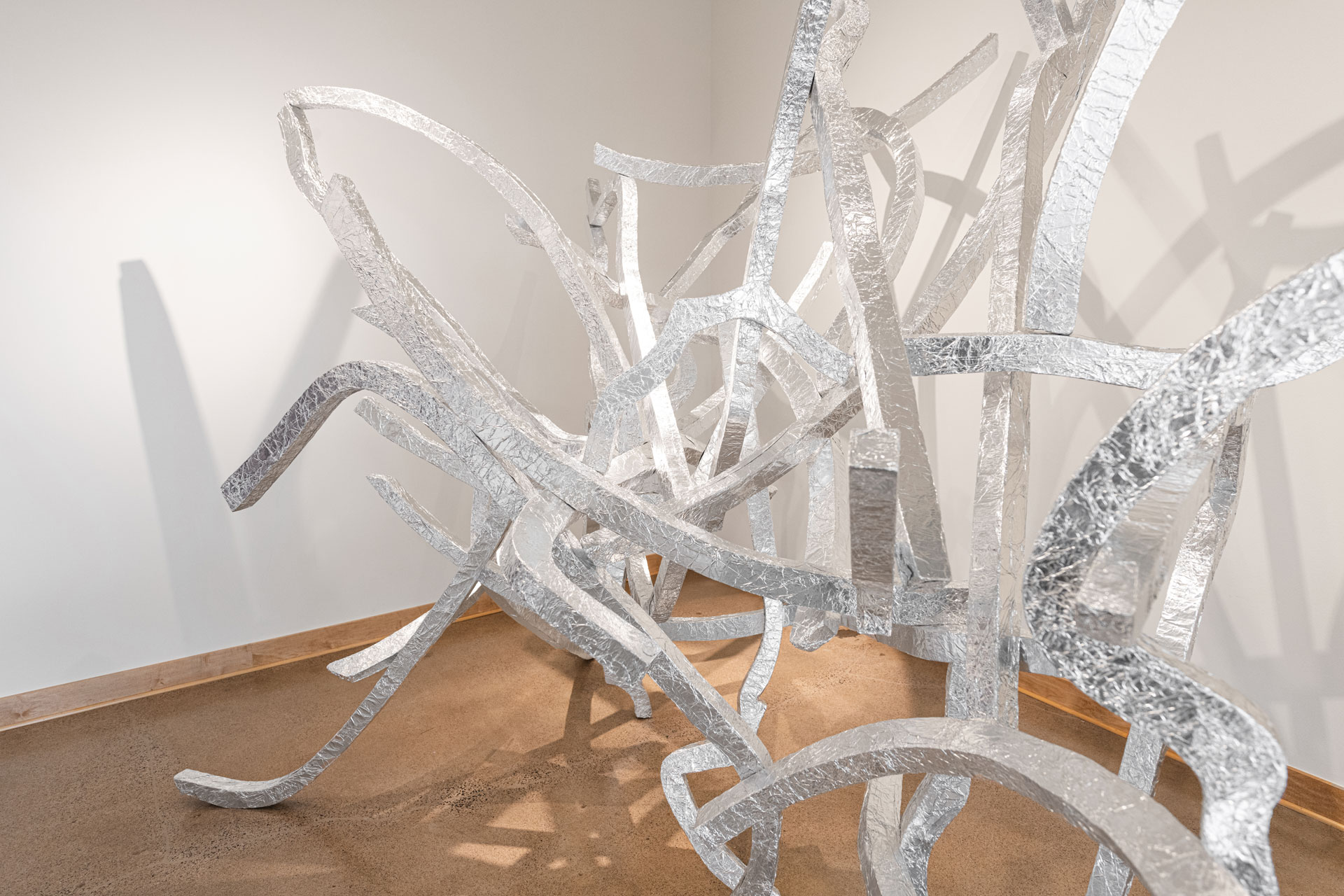 Scottie Burgess installation art abstract sculpture dynamic tinfoil