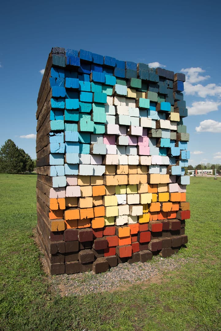 Scottie Burgess Railroad ties sustainable sculpture public art